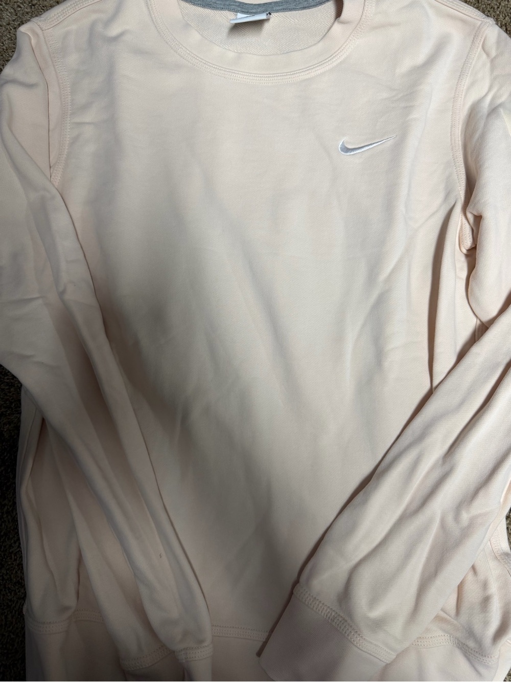 Nike Peach Crewneck Sweatshirt with White Swoosh